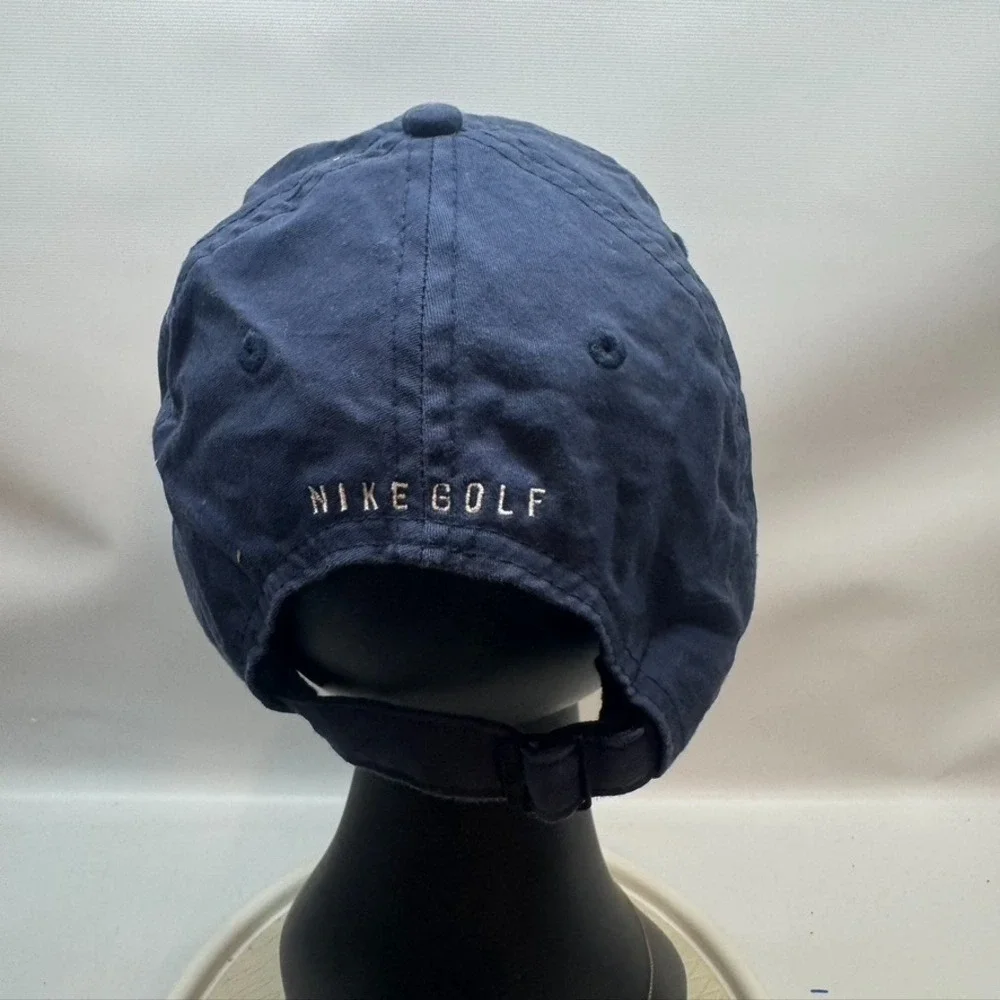 Nike Golf Hat Cap Strap‎ Back Blue Cotton Blend Dell World Golf Championship Adj